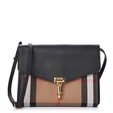 burberry small crossbody bag house check black derby leather macken|Burberry Macken House Check Small Crossbody .